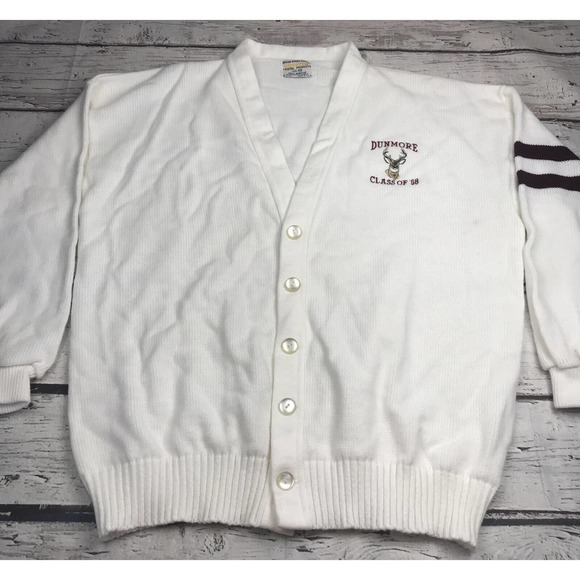 Vintage Bristol Products Official Award Sweater Dunmore Cardigan Sz 48 Class ‘58